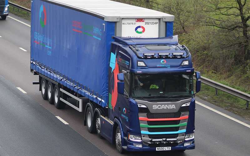 European Road Freight LTS Global Solutions LTS vehicle on motorway